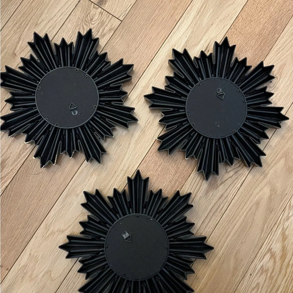3 Gold Sunburst Mirrors